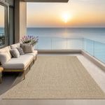 the carpet Kansas - robust indoor and outdoor carpet in natural jute look, weatherproof, suitable for patio and garden, approx. 200 x 290 cm