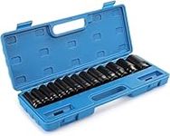 Trintion Impact Socket Set 13-Piece 1/2" Drive Deep Impact Socket Car Garage Tools Impact Sockets Deep Impact Socket Set Long Reach Impact Sockets Strong And Sturdy With Carrying Case