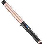 1 1/4 Inch Curling Wand Long Barrel, Dual Voltage Wand Curling Iron for Long Hair,Hair Curling Wand with Tourmaline Ceramic,10 Adjustable Temp