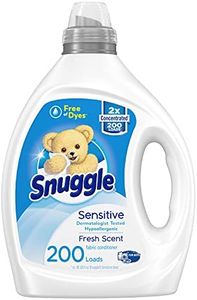 Snuggle Liquid Fabric Softener, Dye Free for Sensitive Skin, 2X Concentrated, 200 Loads, white, 2.36 l (Pack of 1)
