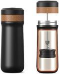 RECAFIMIL Portable French Press Coffee Maker Travel French Coffee Maker Stainless Steel Coffee Mug 12 oz Great for Camping and Traveling