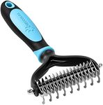 MIU COLOR Pet Grooming Brush, 2 Sided Undercoat Rake for Dogs & Cats, Professional Deshedding Brush and Dematting Tool, Effective Removing Knots, Mats, Tangles for Cats, Dogs, Extra Wide
