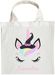 Unicorn Trick or Treat Bag, Personalized Unicorn Halloween Bag, Unicorn Loot Bag, Double Sided Unicorn Tote Bag