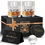 DIOXADOP Whiskey Glasses Set of 2, 