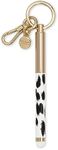 Kate Spade New York Metal Ink Pen with Stylus Tip, Black Ink Ballpoint Keychain Pen, Modern Leopard