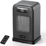 FLANUR Space Heaters for Indoor Use, 1500W Room Heater Fan 2 in 1 with Remote, Thermostat, LED Display, Overheat & Tip Over Protection, 12H Timer, 70° Oscillating Heater for Bedroom, Black