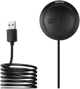 Fyvadio Conference USB Microphone, USB Microphone for Computer, 360° Omnidirectional Condenser PC Laptop Mic with Mute Button for Online Meeting/Class, Zoom Call, Skype Chatting, Plug & Play