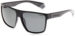 Polaroid Men's PLD 6076/S Sunglasses, Black/Polarized Gray, 60mm, 16mm