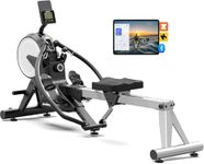 pooboo Rowing Machines for Home, Dual Wind & Magnetic Resistance, Foldable Row Machine 400 LB Weight Capacity, 14 Levels Resistance Quiet Rowers for at Home Exercise, App Supported (Black Classic)