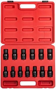 Sunex 2665 1/2-Inch Drive Metric Universal Impact Socket Set Metric Standard 6-Point Cr-Mo 12mm - 24mm 13-Piece