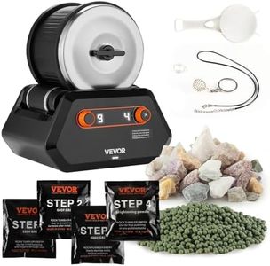 VEVOR Rock Tumbler Kit, 3 lbs Rock Polishing Kit, 4 Speed Settings 9-Day Polishing Timer Stone Polishing Kit, Rock Polisher with Rough Gemstones and Polishing Grits, Rock Polisher for Adults Kids