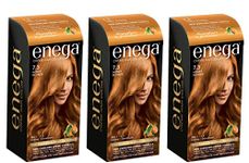 Enega Cream Hair Color With Argan Oil & Green Tea Extract Formula Smooth Care For Your Precious Hair! Honey Blonde (Pack Of 3,150ML+150ML+150ML)