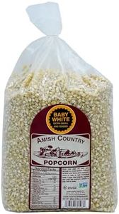 Amish Country Popcorn - Baby White (6 Pound Bag) - Small & Tender Popcorn - Old Fashioned And Delicious with Recipe Guide