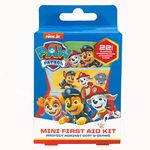 Paw Patrol Childrens Plaster First Aid Kit Including Saline Solution Wound Cleansing Wipes/Dressing Pad (Latex Free/Hypoallergenic/Wash proof/Breathable/CE Certified), Multicolour, 22 count