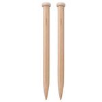 1 Pair Wood Crochet Hooks, DIY Weave Sweater Thick Knitting Needles Kit Hand Weaving Tool for Scarf Sweater Blanket(25mm)