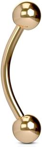 FIFTH CUE 16G Rose Gold IP Over 316L Surgical Steel Curved Barbell