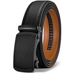 ZORO UNITED Belt for men leather with Zinc Alloy Autolock Buckle for Formal/Casual Wear (Fits Up to 40 Inches Waist) (BLACK HG01)