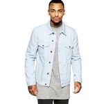 Solid Men's Fashion Full Sleeves Latest Jacket for Men With Button Closure Long Sleeve Casual Denim Jacket (M, LIGHT BLUE)