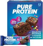 Pure Protein Bars, Galactic Brownie, High Protein, Low Sugar, Gluten Free, Nutritious Snack, 1.76oz, Pack of 12