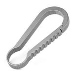 FEGVE Titanium Carabiner Keychain, Small Carabiner Clip, Quick Release Keychain for Men Women (Gray - 2.3inch / 1 Pack)