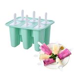 U-HOOME Set of 6 Popsicle Mould Silicone Ice Pop Molds, Frozen Ice Cream Mould Tray for Kids & Adults Reusable Popcical Mold Easy Release Ice Pop Maker