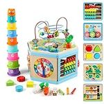 Vomocent Wooden Activity Cube for 1