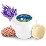 Satthwa Organic Shaving Soap infused with Patchouli & Cedarwood | Create the Perfect Lather | Excellent for Silky Smooth Shaves | Hydrates and Shields, 50g (1.7oz)
