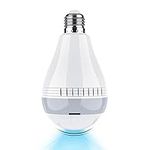 Smart Light Bulb Camera K9, 1080P WiFi Fisheye Security Camera, 360 Panoramic Surveillance Camera Lamp with Floodlight Night Vision, Motion Detection, Alert Events, 3D VR, V380 Pro App and PC Software