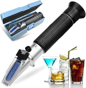 Alcohol Refractometer for Spirit Alcohol Volume Percent Measurement with Automatic Temperature Compensation (ATC), Range 0-80% v/v.