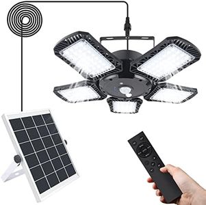 Solar Light Indoor, Solar Shed Light with Remote Control,Solar Powered Lights with 6 Lighting Modes, 5 Heads Solar Lights for Shed Indoor Garage Gazebo Barn