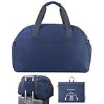 Navaris Travel Bag - Weekend Foldable Holdall - Airline Cabin & Underseat Luggage - Durable & Lightweight - Large Duffle Bags with Pockets & Adjustable Strap - 55L Capacity, Navy