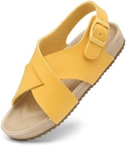 Cubufly Kids Sandals Cross Strappy Open Toe Plat Girl Boy Summer Shoes for Indoor and Outdoor Use Toddler/Little Kid/Big Kid