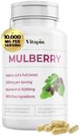 Vitapia Organic Mulberry Leaf & Fruit Extract 10,000mg for Strong Gut, Heart Health, Antioxidant Support - 10:1 Ratio & 180 Veggie Capsules - Non-GMO, Gluten-Free, Vegan-Friendly Supplement