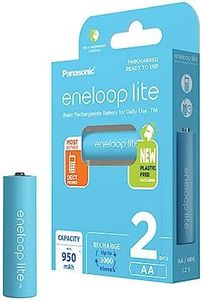 Panasonic eneloop lite, ready-to use Ni-MH battery, AA/Mignon, 2-pack, min. 950 mAh, 3000-charge cycle life, low self-discharge, rechargeable battery