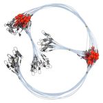 Fishing Leader Saltwater Fishing Rigs Fishing Bottom Rigs Blue Nylon Surf Fishing Rigs Steel Leaders Wire Fishing Wire Rig Fishing Leaders with Swivel Snaps Beads 1Arm / 2Arm (2 ARM (21.7inch))