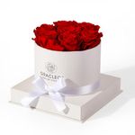 Graclect 7-Piece Preserved Roses in a Box for Delivery Prime - Forever Flowers - Immortal Roses Birthday Gifts for Her - Christmas Day & Valentines Day Gifts for Mom/Girlfriend/Wife/Grandma - Red