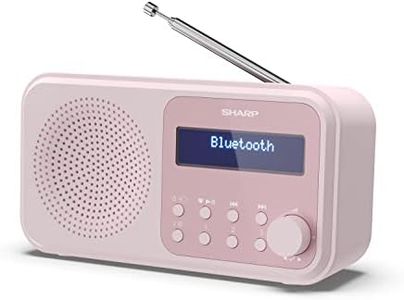 Shap DR-4P20(PK) - Radio DAB+/DAB/FM compatta e portatile con streaming audio senza ﬁli Bluetooth e alimentazione tramite USB o batteria, colore rosa