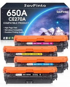 SavFinto 650A Toner Cartridge CE270A CE271A CE272A CE273A Replacement for HP Color Laserjet Enterprise CP5525 CP5525dn CP5525n CP5525xh M750 M750dn M750n M750xh Printers (BCYM, 4-Pack)