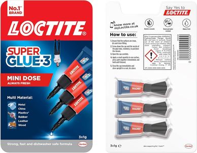 Loctite Universal Super Glue, Clear All-Purpose Adhesive, 3 x 1g Travel Size