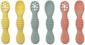 6 Piece. Silicone Baby Spoons for Baby Led Weaning. First Stage Utensils Supplies. Toddler Self Feeding Training Spoon. from 4 or 6 Months