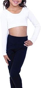 HALFTEE Long Sleeve Layering Tee | Crop Tops for Girls | White | 4-6