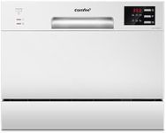 COMFEE' Table Top Dishwasher with 6 Place Settings, Mini Countertop Dishwasher for Small Families, Couples, LED display, Delay Start, 47dB Quiet Noise, White