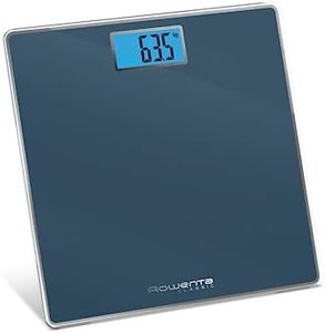 Rowenta Classic Pèse-personne Grand écran rétroéclairé Grande capacité jusqu'à 160 kg, graduation 100 g, ultra mince, allumage automatique, 31 x 31 cm, BS1504
