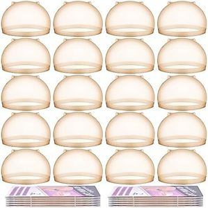 MORGLES HD Wig Cap, 20Pcs Wig Caps Ultra Thin, Transparent Wig Cap for Lace Front Wig Stretchy Nylon Wig Caps for Women, Nude