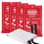 Mondoshop Kitchen Fire Blanket Emergency for Home TUV Certified Fire Resistant Blanket for House, Household, Car, Campervan, Office, Warehouse, Fireplace, Camping, Picnic, Commercial (4-Pack)