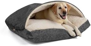 Snoozer Rectangle Cozy Cave Dog Bed - Indoor Dog Bed with Cover Cave, Covered Calming Burrow for Large Sized Pets with Blanket Attached, Enclosed, Washable Cover - XL, Merlin Pewter