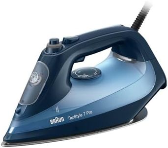 Braun TexStyle 7 Pro Steam Iron SI 7160 BL - Iron with Freeglide 3D Soleplate, Vertical Steam, 3000 Watt, Blue