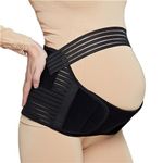 QKURT Pregnancy Support Belt,3 in 1 Maternity Belly Bands & Support,Pregnancy Belly Band for Birth Preparation Labour Relieve Back Pelvic Hip Pain,Black Pregnancy Belt Support (XL(90-120CM))