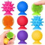 Sensory Fidget Toys Kids Adults ：Textured Suction Cup Toys for kids with Autism- Squishy Sensory Toys for Classroom Bath- 8 Pack Calm Down Corner Supplies for Boys Teens- Road Trip Activities for Kids