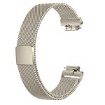 Meliya Watch Strap Compatible with Fitbit Inspire 2/Inspire/Inspire HR (Watch Not Included), Stainless Steel Chain Strap with Magnetic Buckle Compatible for Men & Women (L, Vintage Gold)